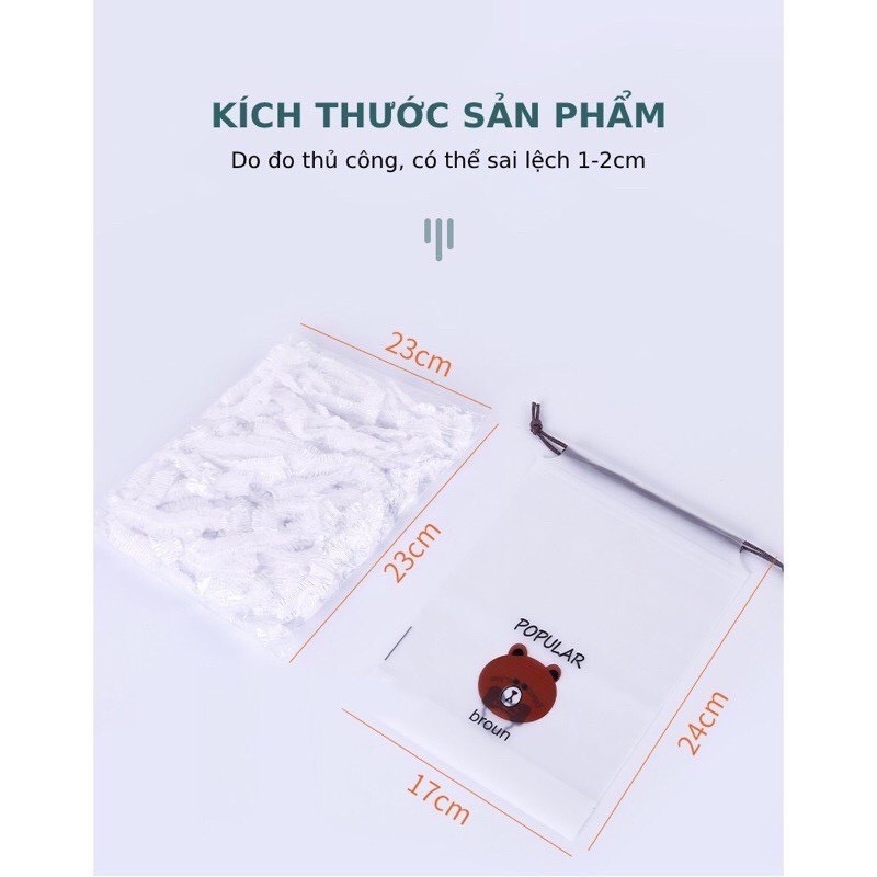 Set 100 màng bọc thực phẩm sạch,túi gấu to có chun,tái sử dụng,giá rẻ