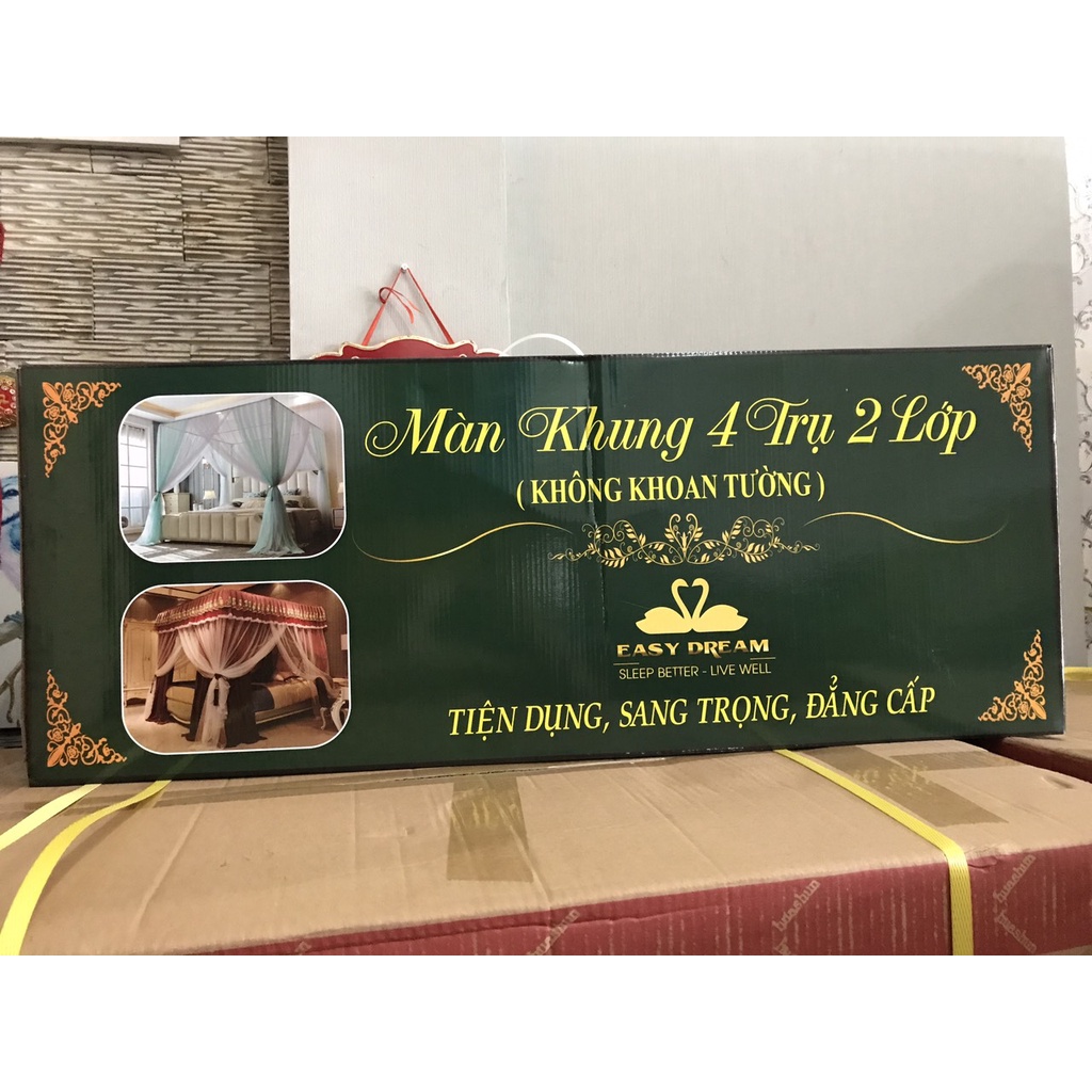 Mùng ngủ cao cấp EASY DREAM màn khung chống muỗi không khoan tường , chống côn trùng hàng chính hãng Easy Dream