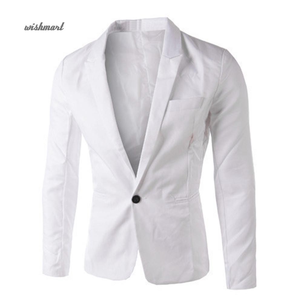 Thời Trang Áo Khoác Blazer Màu Trơn Cho Nam