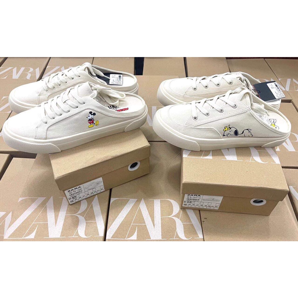 Giày Mule ZARA Mickey & Snoopy Fullbox Chính Hãng