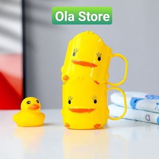 Cốc đánh răng cho bé, cốc vịt vàng ngộ nghĩnh giúp bé yêu thích đánh răng