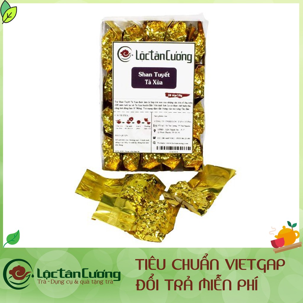 Trà Shan Tuyết Cổ Thụ Tà Xùa Lộc Tân Cương Hộp 20 Tép 10g
