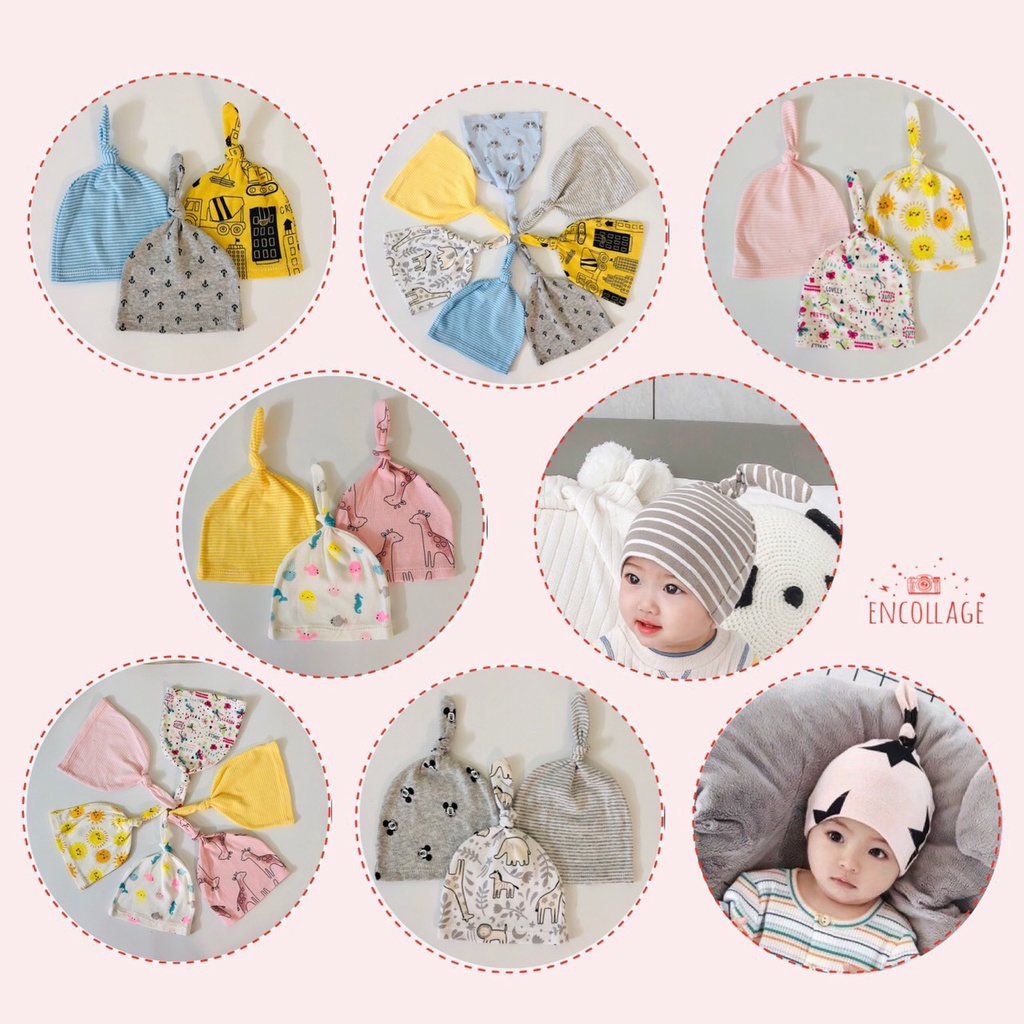 Mũ sơ sinh cho bé che thóp an toàn cho bé phụ kiện nón với trẻ sơ sinh Mũ chóp Cookie cotton mềm,mát cho bé sơ sinh