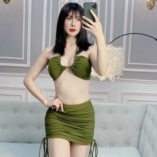 Bikini  2 mảnh kín đáo đồ bơ nữ tăm biển sexy du lịch sang chảnh