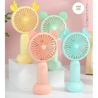 Quạt mini cầm tay 5 Cánh chính hãng DianDi Hình thú dễ thương pin sạc - BinaShop