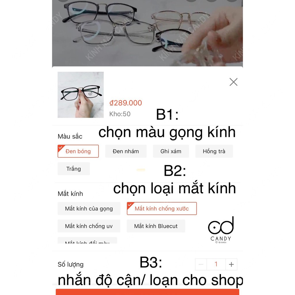 Gọng kính cận nữ nhựa dẻo mắt mèo M2360 - Tiệm kính Candy