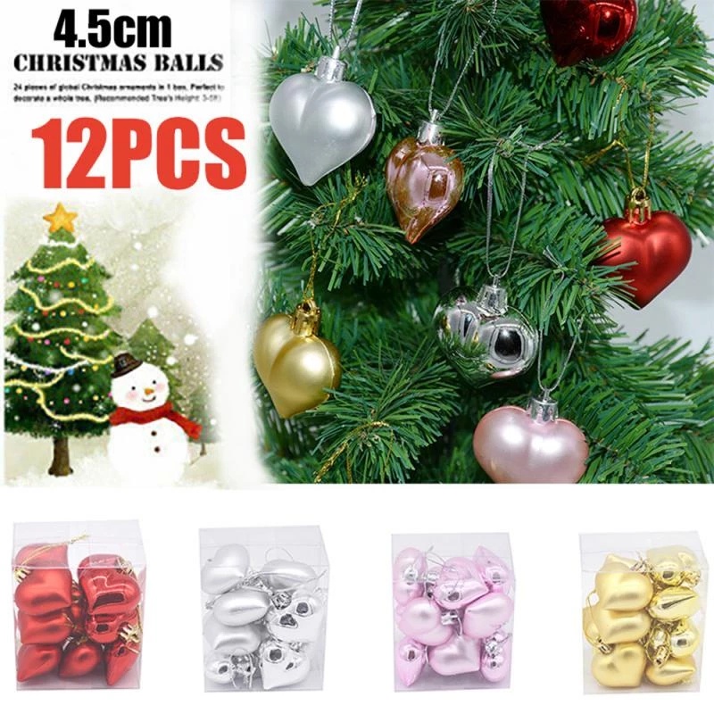 Hộp 1/ 12 phụ kiện treo trang trí cây thông Noel đẹp mắt
