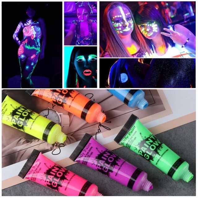 ( HÀNG MỚI VỀ ) MÀU NEON PHÁT SÁNG DÙNG VẼ CƠ THỂ TRONG PARTY LÊ HỘI