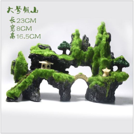 Mô hình núi đá hòn non bộ thác nước - Cối xoay nước trang trí bể cá, bể thủy sinh