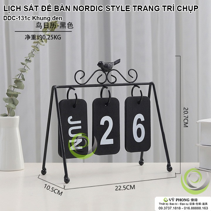 LỊCH SẮT ĐỂ BÀN LÀM VIỆC DECOR TRANG TRÍ NORDIC STYLE ĐẠO CỤ CHỤP ẢNH SẢN PHẨM INS DDC-131a,b,c