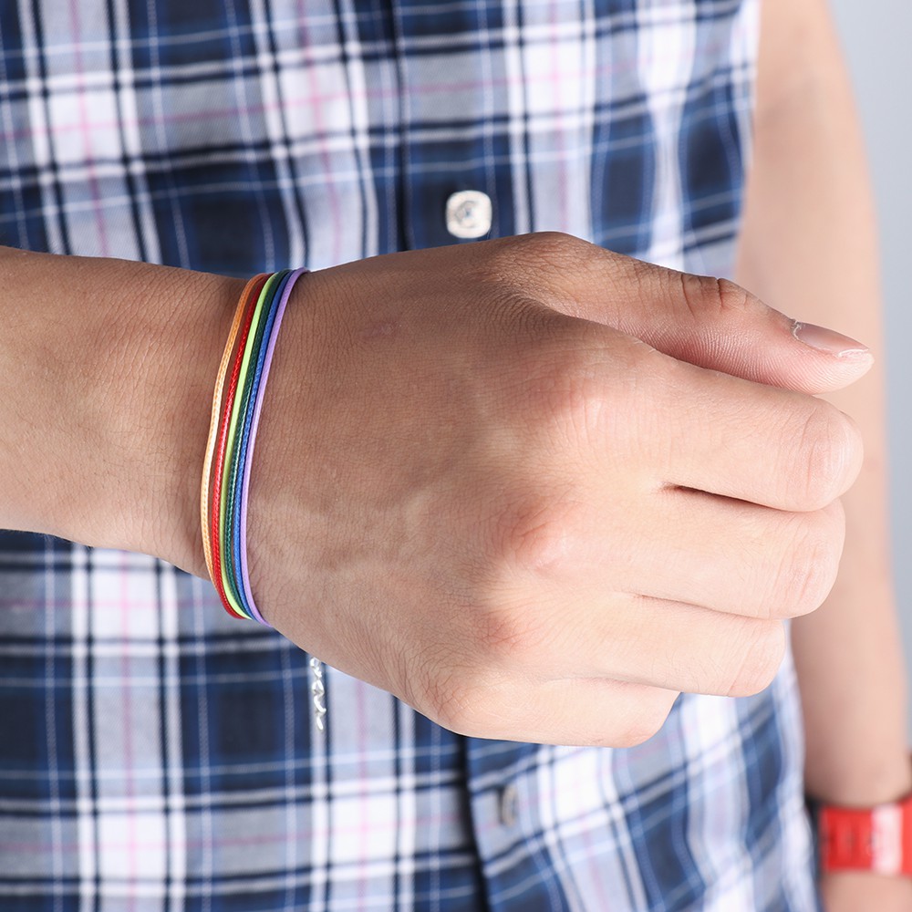 Vòng Đeo Tay Dây Sáp Nhiều Màu Cầu Vồng LGBT Thời Trang Cho Nam Và Nữ