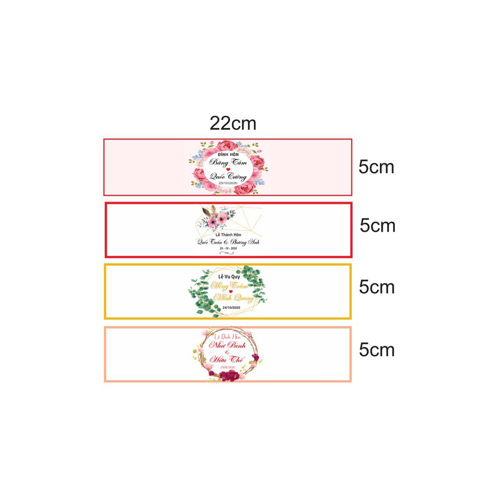 In tem nhãn cưới dán chai nước