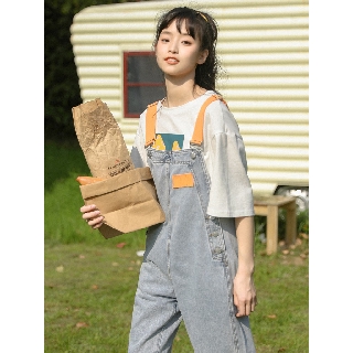 Quần yếm bò - yếm jeans style retro Hàn Quốc