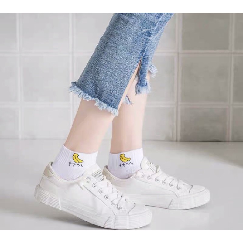 [ XẢ KHO ] TẤT CAO CỔ IN HÌNH QUẢ SIÊU XINH