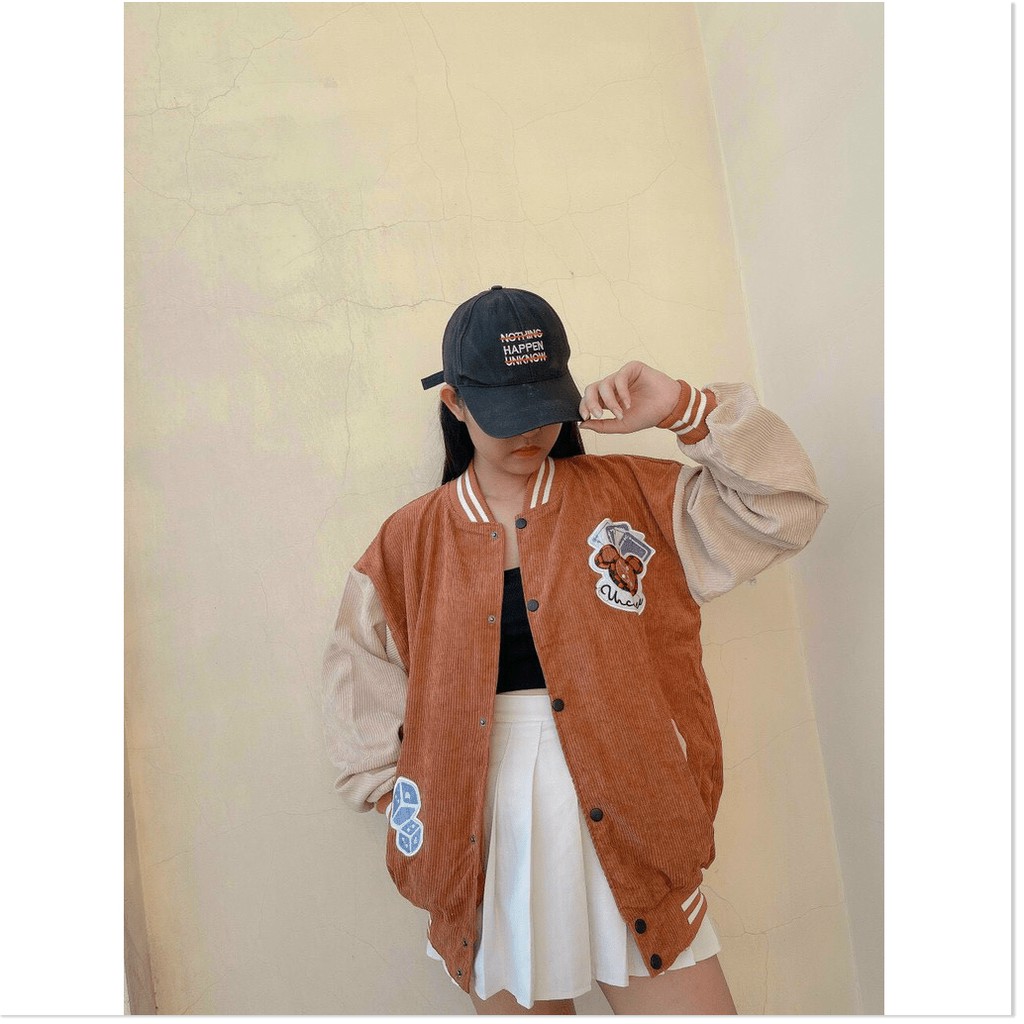 ÁO KHOÁC NHUNG BOMBER NỮ,THIẾT KẾ CHẤT LIỆU VÃI THOÁNG MÁT HỢP THỜI TRANG LANA FASHION