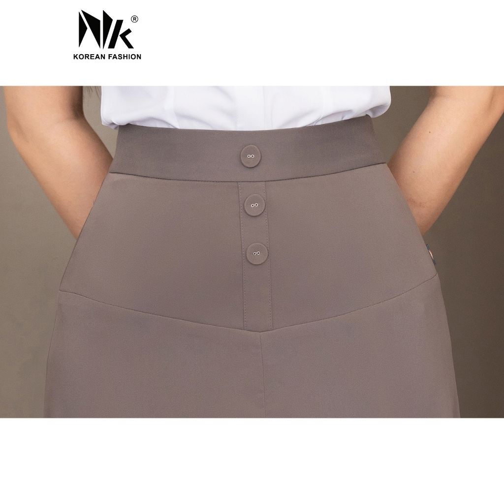 Chân Váy Nữ Công Sở NK Fashion Thiết Kế Can Hông 3 Cúc, Chất Vải Nhập Hàn Cao Cấp Mềm Mịn, Nhẹ Nhàng NKCV2201004