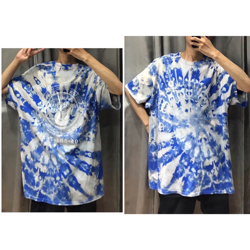 2HAND - ÁO PHÔNG MỸ MÀU XANH DƯƠNG TIEDYE LOANG UNISEX OVERSIZE DÁNG THỤNG RỘNG OLDFACTORY.CLOTHES PHẦN 6/7