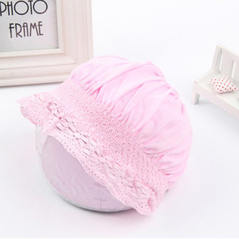 Mũ cotton dây rút xinh xắn cho bé 0 - 8 tháng tuổi