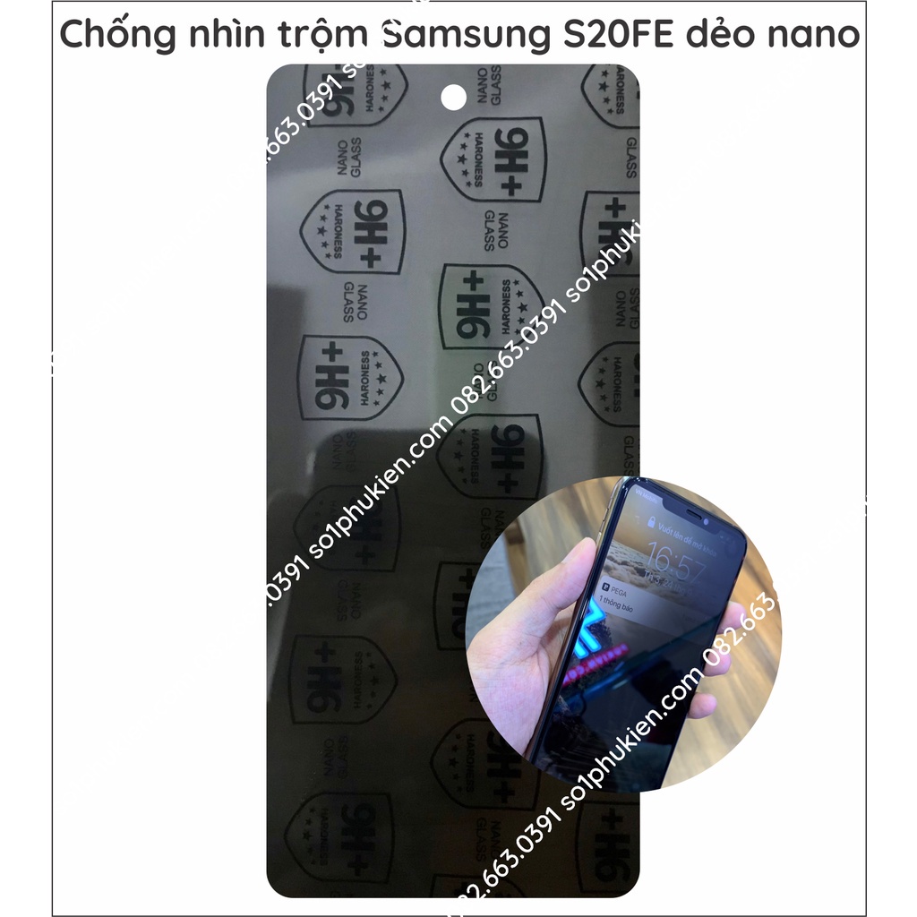 Dán cường lực chống nhìn trộm Samsung S20 FE (S20FE) dẻo nano
