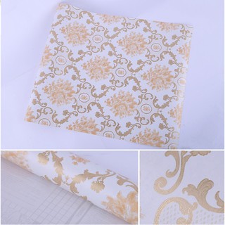 Decal Dán Tường Loại  Bóng Hoa Văn Đức  Màu Cam Giấy Dán Tường Có Keo Sẵn Khổ 45cmx10m