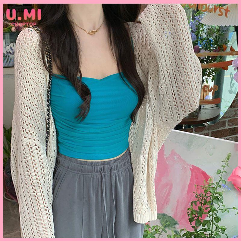 áo khoác croptop nu Áo Khoác Cardigan Dệt Kim Tay Dài Mềm Mại Thân Thiện Với Da Phong Cách Hàn Quốc