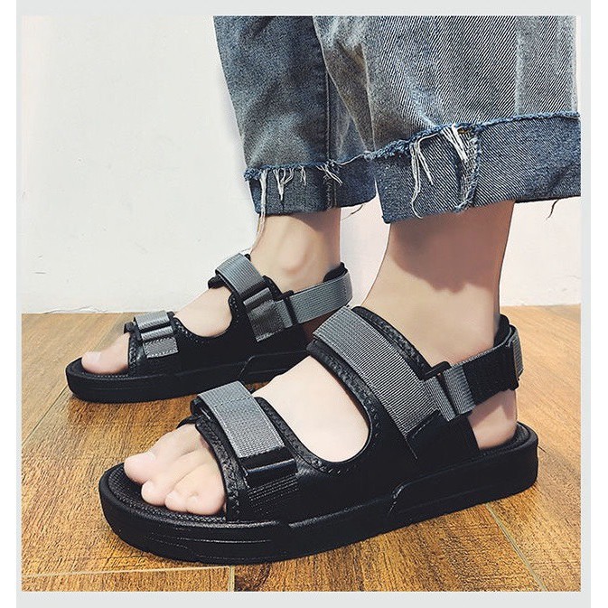 Giầy Sandal Nam Học Sinh 2 Quai Ngang trơn đơn giản không lỗi môt