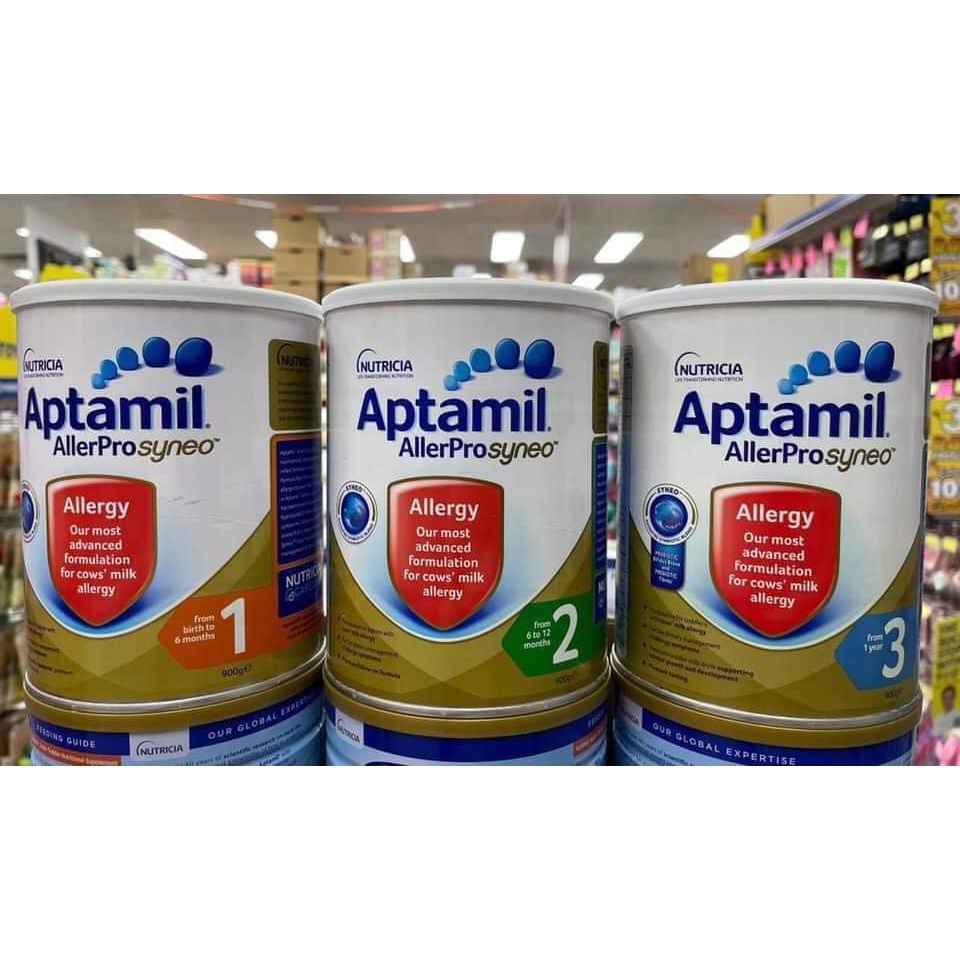 Sữa Aptamil Aller Prosyneo dành cho bé dị ứng đạm bò lon 900gr; XUẤT XỨ : ÚC