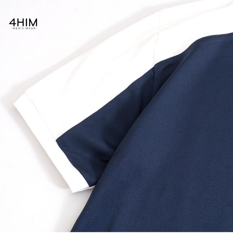 Bộ cộc tay nam thể thao hè 4HIM vải cá sấu cotton cao cấp bộ mặc nhà nam mùa hè phù hợp mặc nhà chơi thể thao