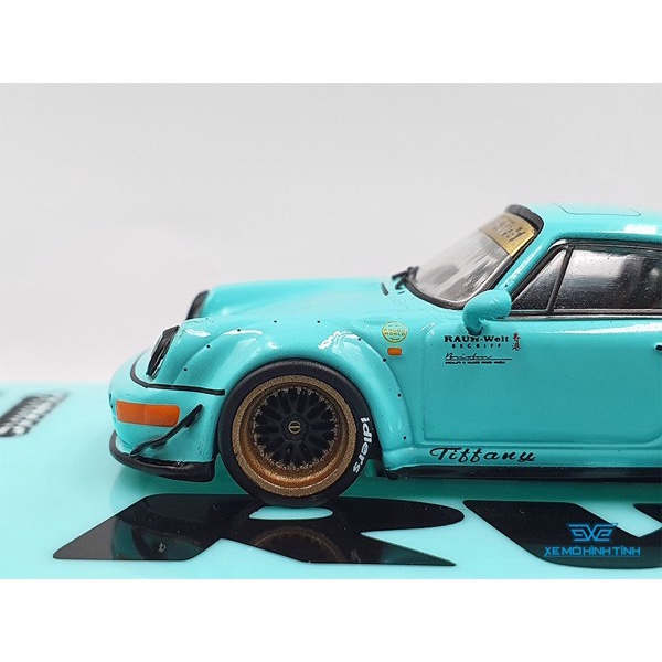 Xe Mô Hình Porsche RWB 964 Tiffany Tỉ lệ 1:64 Hãng sản xuất Tarmac Works( Xanh Min )