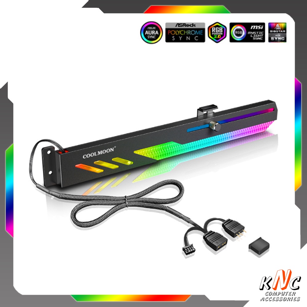 Giá Đỡ Chống Xệ Card VGA Coolmoon GT8 Led 5v ARGB 16 Triệu Màu Đồng Bộ Mainboard - Hàng Fullbox