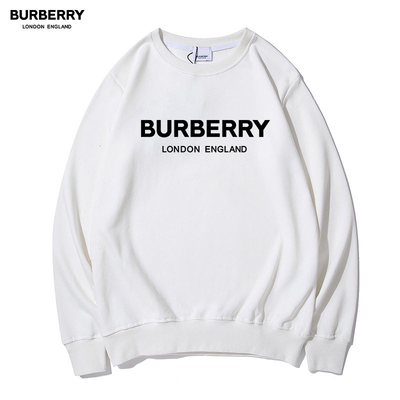 Áo Sweater Tay Dài Cổ Tròn Dáng Rộng In Chữ Burberr-Y Thời Trang Cho Cặp Đôi