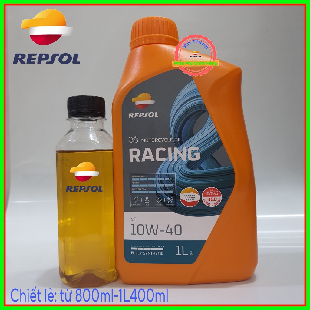 Mẫu Mới Nhớt Repsol Racing 10w40 SN MA2 Và FullySynthetic 10W30 - Nhớt Tổng Hợp 100%- FullySynthetic-1L