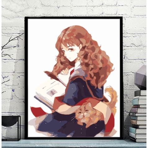 Tranh Sơn Dầu Số Hoá Tự Tô Hình Harry Potter, Tranh Tô Màu Theo Số Phim Hoạt Hình Harry Potter.