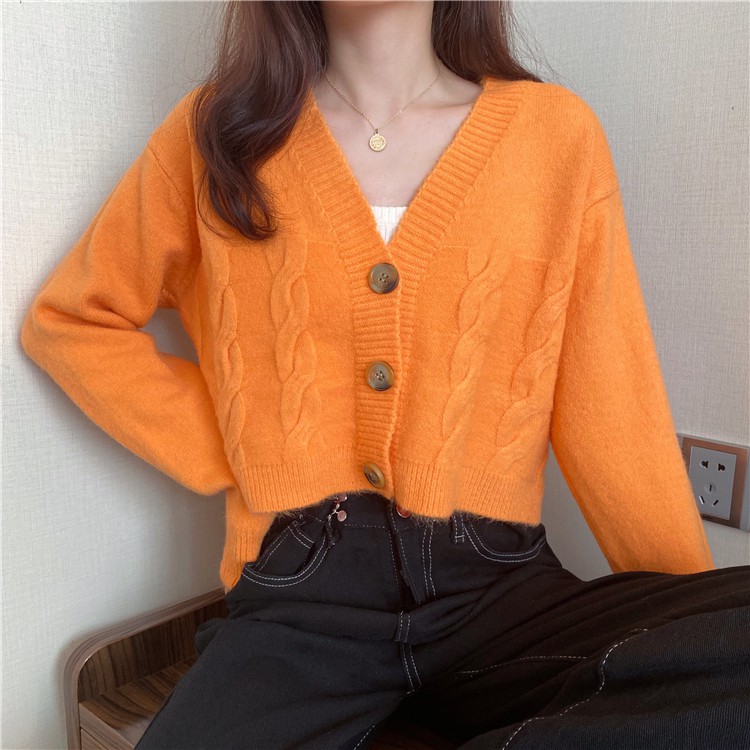 Áo Khoác Len Cardigan Dệt Kim Tay Dài Cổ Chữ V Dáng Rộng Phong Cách Cổ Điển Thời Trang  Cho Bạn Nữ