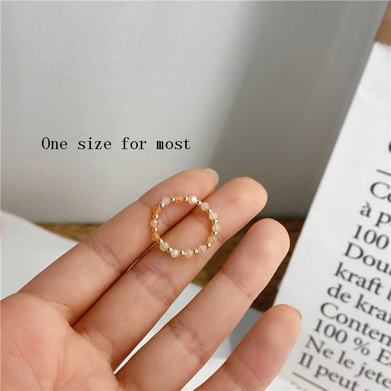 Nhẫn xỏ hạt cườm thủ công nhiều màu sắc tuỳ chọn phong cách vintage