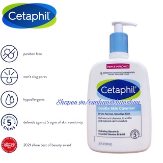 Sữa rửa mặt Cetaphil Gentle Skin 591 ml, Mẫu mới (Made in Canada)