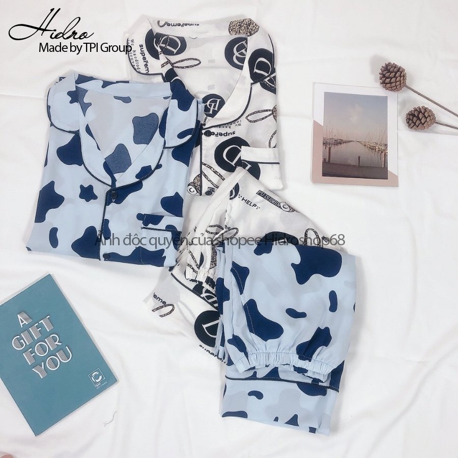 Bộ Pijama lụa thiết kế 3D dài dài Zami
