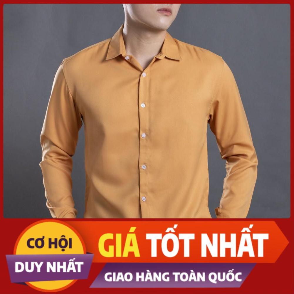 [HÀNG CAO CẤP] Áo sơ mi vàng bò, đỏ đô trơn LD-TP-1523B