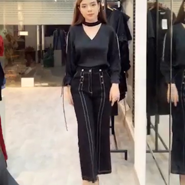 Quần ống loe trần chỉ cchat clothes