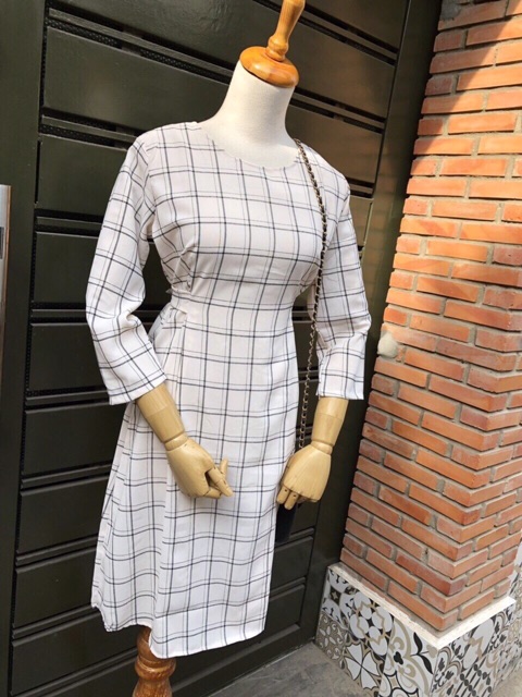 Đầm caro vintage | BigBuy360 - bigbuy360.vn