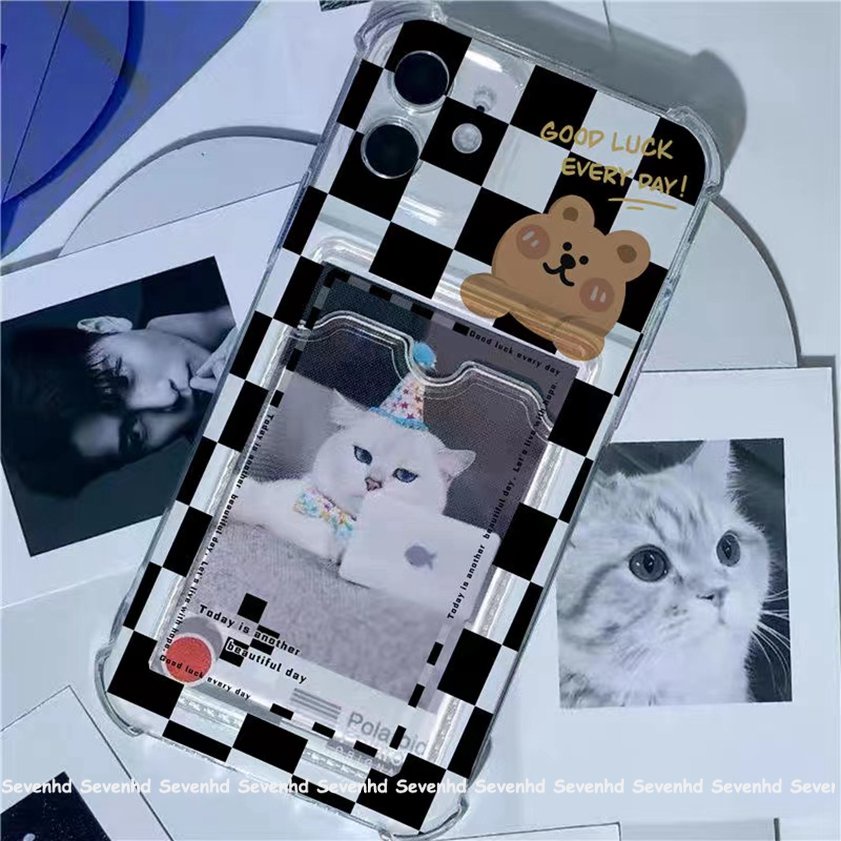 Ốp Điện Thoại Dẻo Họa Tiết Hoạt Hình Chú Gấu &amp; Mắt Thiên Thần Cho iPhone 14 13 12 11 Pro Max X XR Xs Max 8 7 6 6s Plus SE 2020