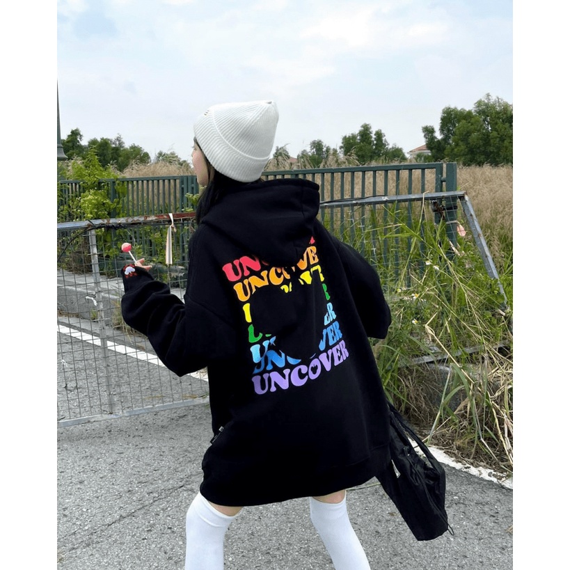 ÁO HOODIE NƯ HỌA TIẾT UNCOVER BẢY MÀU THỜI TRANG ĐẸP SÀNH ĐIỆU FOM RỘNG PHỦ MÔNG YOYO STYLE
