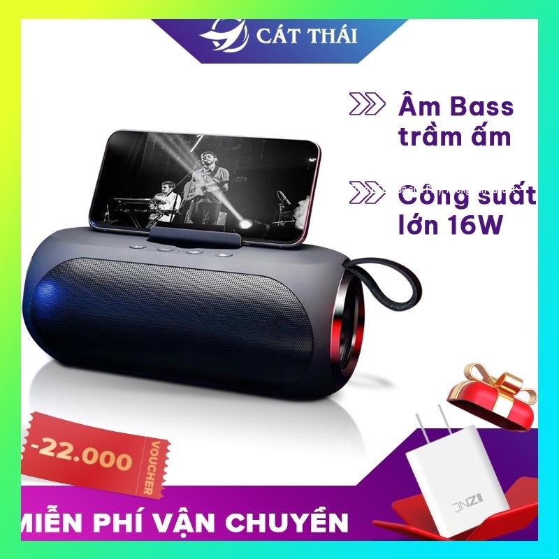Loa bluetooth V6 CÁT THÁI âm bass chất lượng thích hợp dùng kết nối máy tính điện thoại kèm giá đỡ điện thoại