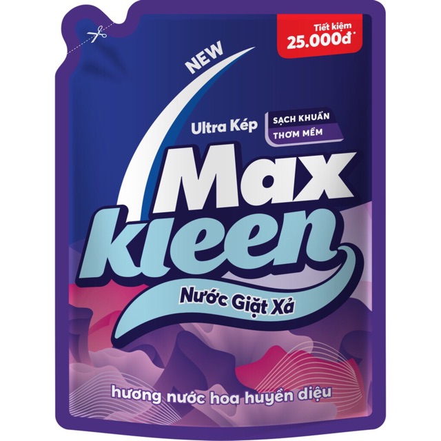SIÊU GIẢM GIÁ NƯỚC GIẶT XẢ TÚI MAXKLEEN 2.4L/ túi 3.8 kg