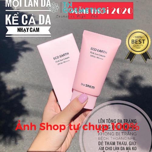 Kem Chống Nắng The SAEM Eco Earth Power Pink Sun Cream SPF 50+ PA++++ 50g KCN154