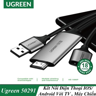 Cáp chuyển usb 2.0 ra hdmi kết nối điện thoại với tivi, máy chiếu ugreen 50291 chính hãng