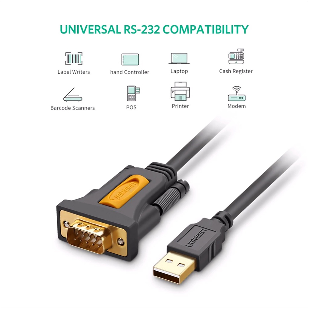 Cáp USB Sang DB9 RS232 Cao Cấp, UGREEN CR107 Chính Hãng