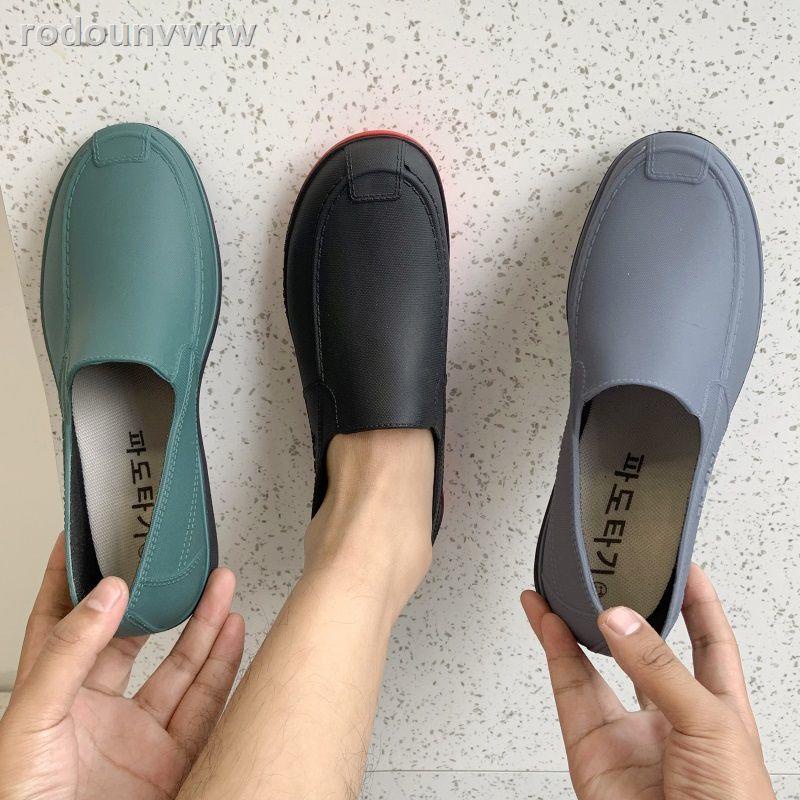❇ ❁ ◑●☒Giày nước nhà bếp của nam giới mùa hè thời trang thấp cổ đi mưa ống ngắn bình thường không trơn trượt làm việc rử
