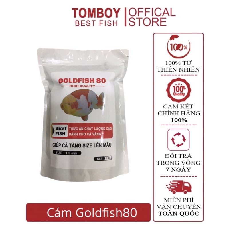Cám nổi Golffish80 tốt nhất dành cho cá vàng, tăng trọng nhanh, lên màu , tăng độ dày lưng và thúc đẩy tiêu hóa tốt