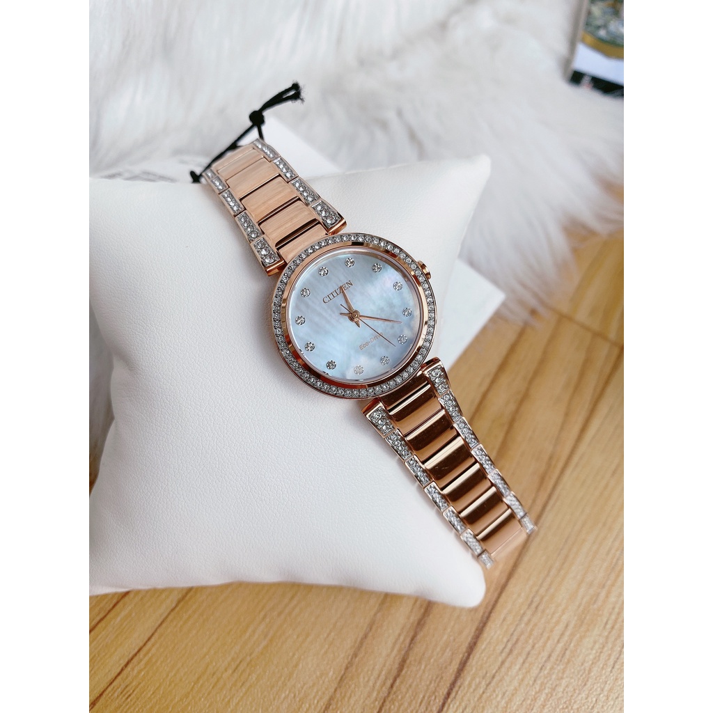 Đồng hồ nữ chính hãng Citizen EM0843-51D - Máy quartz pin năng lượng ánh sáng - Kính cứng
